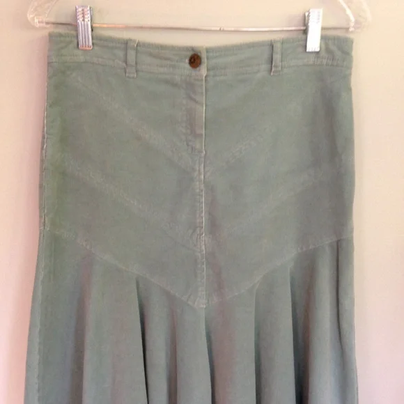 COPY - SITWELL Anthropologie corduroy skirt sage sz 2 - Picture 3 of 7